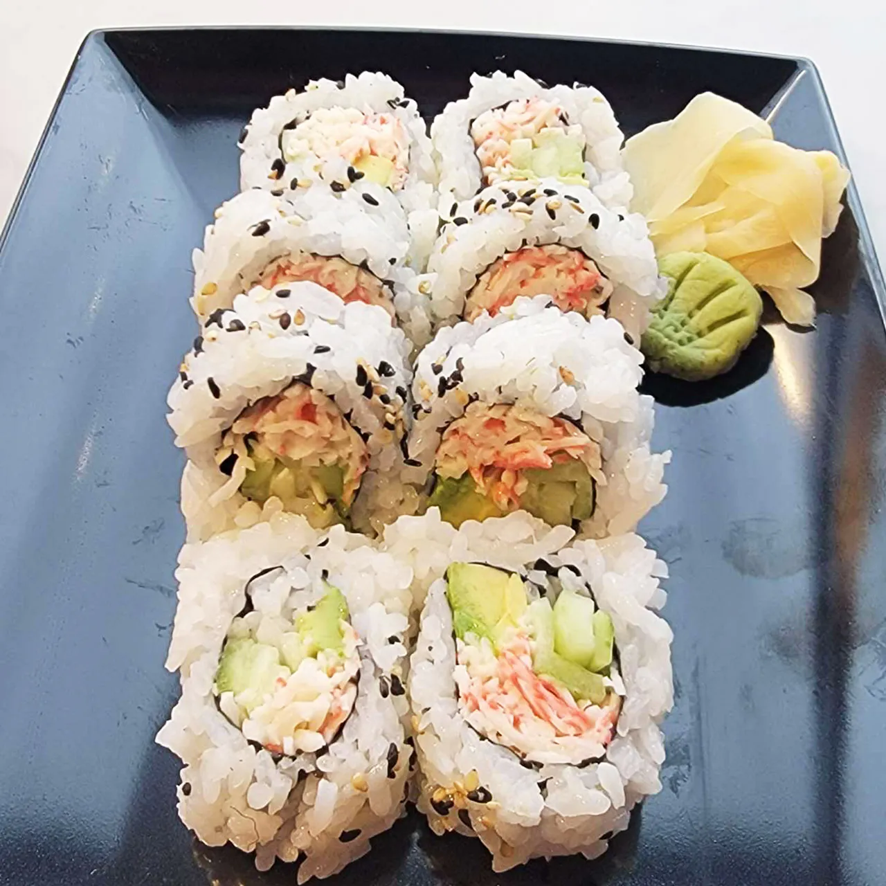 California roll with wasabi and ginger at Yen Sushi & Sake，a Japanese Restaurant in Hillsboro
