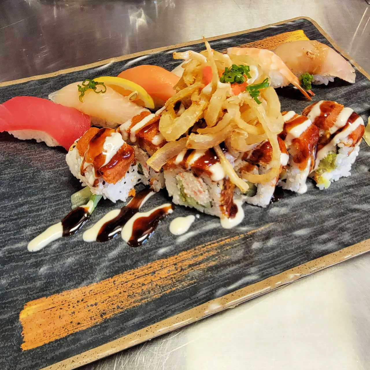 Assorted sushi and special roll platter at Yen Sushi & Sake,a Japanese Restaurant in Hillsboro Assorted sushi and special roll platter at Yen Sushi & Sake,a Japanese Restaurant in Hillsboro